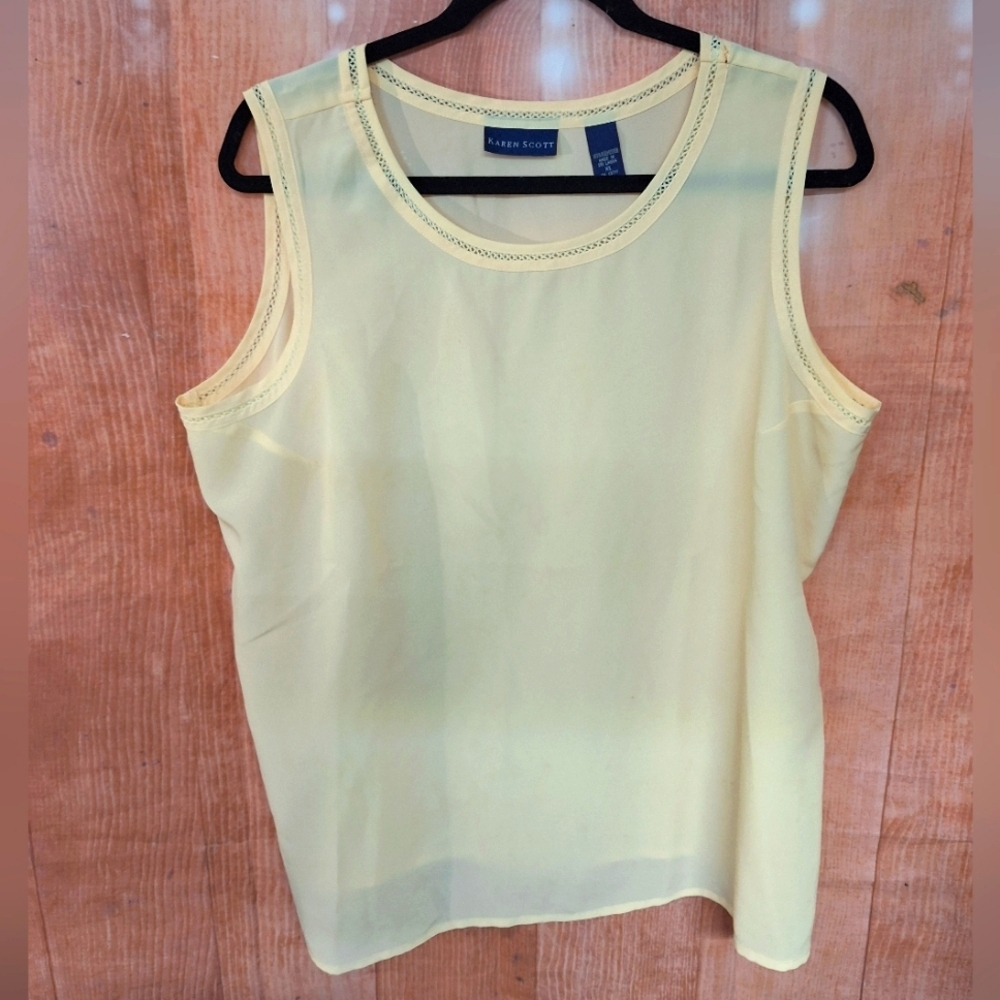 Karen Scott yellow blouse size XL
